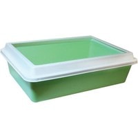 Туалет-лоток ZooExpress Lux с рамкой (зеленый/белый)