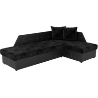 Угловой диван Mebelico Андора 59112 (вельвет черный/экокожа черная)