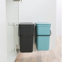 Комплект мусорных ведер Brabantia Sort & Go 2 x 12 л (мятный/серый)