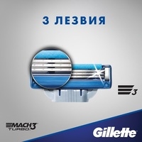 Сменные кассеты для бритья Gillette Mach3 Turbo (2 шт) 3014260275143