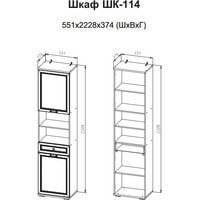 Шкаф-пенал SV-Мебель МС Александрия ШК-114 (сосна санторини светлый)