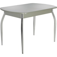 Кухонный стол Гальваник Гала-27 (серый/стекло матовое серое/ножки триумф)