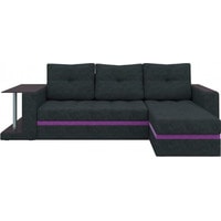 Угловой диван Craftmebel Атланта М угловой (боннель, правый, черный вельвет)