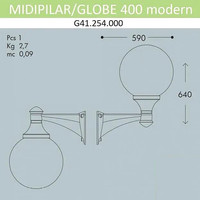 Уличный настенный светильник Fumagalli Globe 400 modern G41.254.000.LYE27