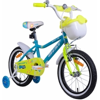 Детский велосипед AIST Wiki 16 (бирюзовый/салатовый, 2019)