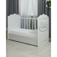 Классическая детская кроватка VDK Love Sleeping маятник с ящиком (белый)