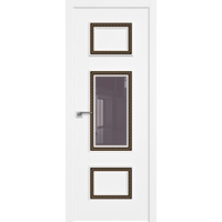Межкомнатная дверь ProfilDoors 67SMK (белый матовый, стекло кварц, золотая патина)