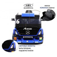 Электромобиль RiverToys Mercedes-Benz Axor с прицепом H777HH (темно-синий)