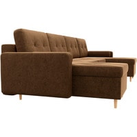 П-образный диван Лига диванов Белфаст 31559 (микровельвет, коричневый)