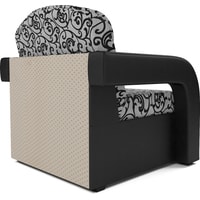 Кресло-кровать Мебель-АРС Кармен-2 (рогожка/экокожа, кантри/черный)