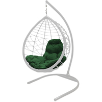 Подвесное кресло M-Group Капля Лори 11530104 (белый ротанг/зеленая подушка)