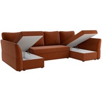 П-образный диван Лига диванов Гесен 29334 (рогожка, коричневый)