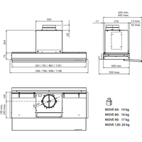 Кухонная вытяжка Falmec Move Design 90 800 м3/ч (черный)