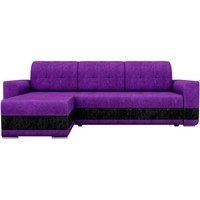 Угловой диван Mebelico Честер 61108 (левый, велюр, фиолетовый/черный)