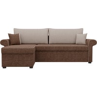 Угловой диван Лига диванов Милфорд 29054 (левый, рогожка, коричневый/бежевый)
