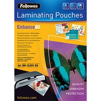 Пленка для ламинирования Fellowes Lamination Pouches with Adhesive Back А4, 80 мкм, 100 л
