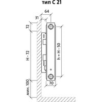 Стальной панельный радиатор Royal Thermo Compact C21-700-1400 (Bianco Traffico)