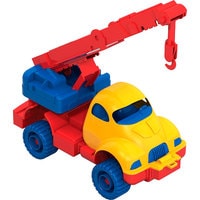 Автомобиль с краном Нордпласт Кран Космический 033 (желтый/красный/синий)