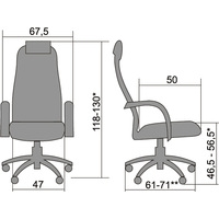 Кресло Metta BP-10 (резиновые ролики, темно-серый)