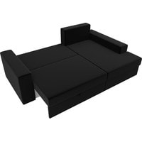 Угловой диван Лига диванов Мэдисон 106202 (правый, микровельвет, черный/фиолетовый/черный)