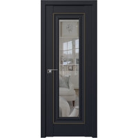 Межкомнатная дверь ProfilDoors 24U L 70x200 (черный матовый/прозрачный/золото)