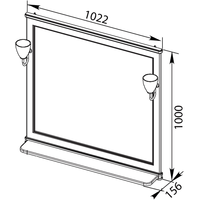  Aquanet Зеркало Валенса 100 (белый краколет/серебро) [180145+182019]