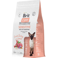 Сухой корм для кошек Brit care Superpremium Sensitive с индейкой и ягненком (чувствительное пищеварение) 1.5 кг