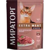 Сухой корм для кошек Мираторг Extra Meat с говядиной Black Angus для домашних кошек 400 г
