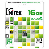 Карта памяти Mirex microSDHC (Class 10) 16GB (13612-MC10SD16)