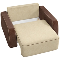 Кресло-кровать Mebelico Гермес 59341 (вельвет, бежевый/коричневый)