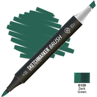 Маркер художественный Sketchmarker Brush Двусторонний G120 SMB-G120 (темно-зеленый) в Гомеле