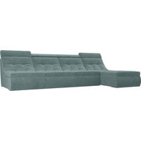 Модульный диван Лига диванов Холидей люкс 105554 (велюр, бирюзовый)