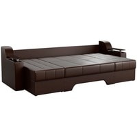 П-образный диван Craftmebel Сенатор (п-образный, боннель, экокожа, коричневый)