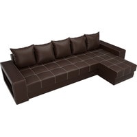 Угловой диван Лига диванов Дубай 29101 (правый, экокожа, коричневый)