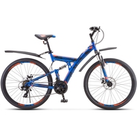 Велосипед Stels Focus MD 21-sp 27.5 V010 2023 (синий/неоновый красный)