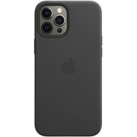 Чехол для телефона Apple MagSafe Leather Case для iPhone 12 Pro Max (черный)
