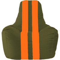 Кресло-мешок Flagman Спортинг С1.1-56 (тёмно-оливковый/оранжевый)