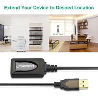 Удлинитель Ugreen US121 10323 USB Type-A - USB Type-A (15 м, черный)