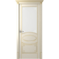 Межкомнатная дверь Belwooddoors Лотбери 220x70 см (стекло, эмаль, жемчуг/золото/мателюкс 39)