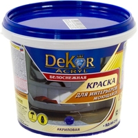 Краска Dekor ВД-АК-216 для интерьеров моющаяся (белоснежный, 1.1 кг)