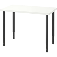 Стол Ikea Линнмон/Олов 394.161.97 (белый/черный)