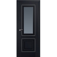 Межкомнатная дверь ProfilDoors 28U L 70x200 (черный матовый/мателюкс графит серебро)