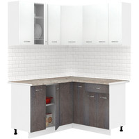 Готовая кухня Кортекс-мебель Корнелия Лира 1.5x1.4 (белый/береза/марсель)