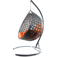 Подвесное кресло M-Group Капля Люкс 11030307 (серый ротанг/оранжевая подушка)