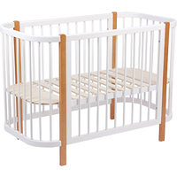Классическая детская кроватка Polini Kids Simple 350 (белый/бук)
