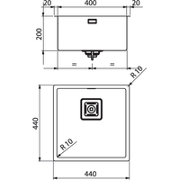 Кухонная мойка Artinox Titanium 40 (антрацит) [BI40402A]