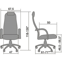 Кресло Metta BK-10 CH (резиновые ролики, темно-серый)