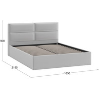 Кровать Трия Глосс универсальный тип 1 160x200 (велюр Confetti Silver)