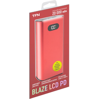 Внешний аккумулятор TFN Blaze LCD PD 20000mAh (красный)
