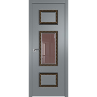 Межкомнатная дверь ProfilDoors 67SMK (кварц матовый, стекло какао, золотая патина)